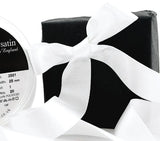 25mm White Double Satin Ribbon | Berisfords 1