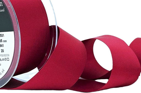 35mm Cardinal Red Double Satin Ribbon | Berisfords 941