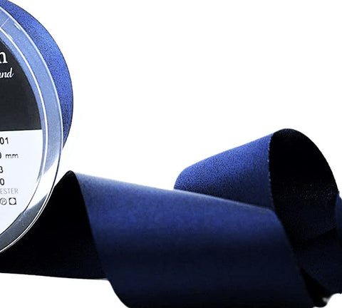 35mm Navy Double Satin Ribbon | Berisfords 13