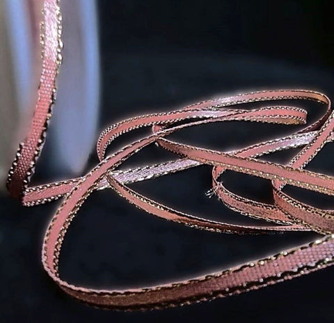3mm Pale Rose Gold Metallic Edge Satin Ribbon | Berisfords