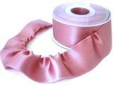 40mm Vieux Rose Pink Satin Ribbon | Gather Stitch Edge
