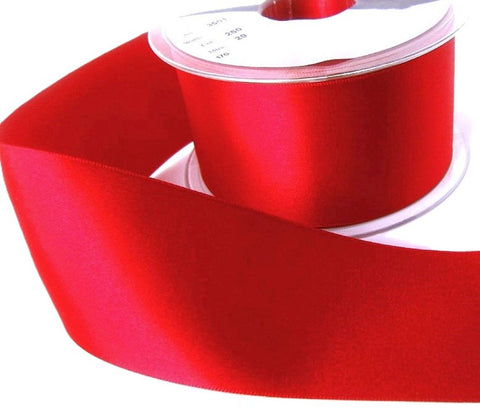 50mm Deep Red Double Satin Ribbon | Berisfords 250