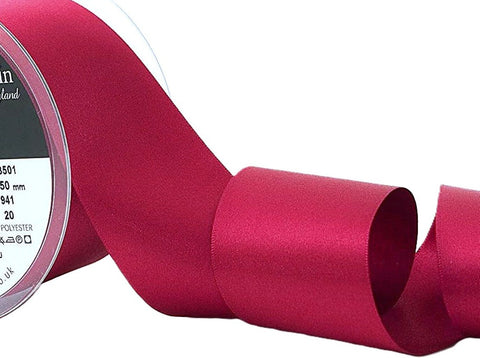 50mm Cardinal Red Double Satin Ribbon | Berisfords 941