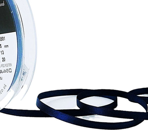 5mm Navy Double Satin Ribbon | Berisfords 13