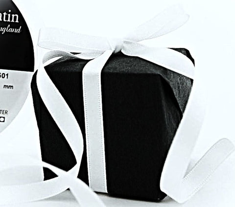 5mm White Double Satin Ribbon | Berisfords 1