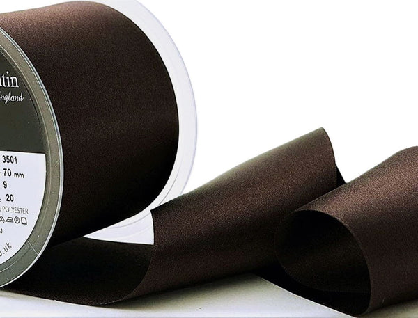 Cuban Brown 70mm Double Face Satin Ribbon | Berisfords 9 – Ribbonmoon