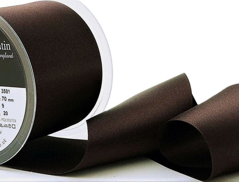 70mm Cuban Brown Double Satin Ribbon by Berisfords | Luxury Recycled Ribbon 9