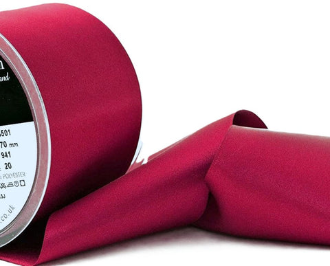 70mm Cardinal Red Double Satin Ribbon | Berisfords 941