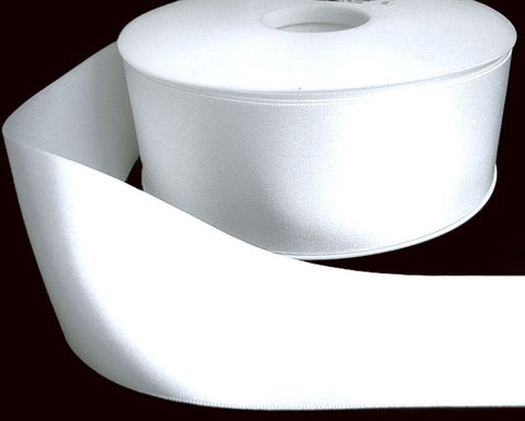70mm White Double Satin Ribbon | Berisfords 1