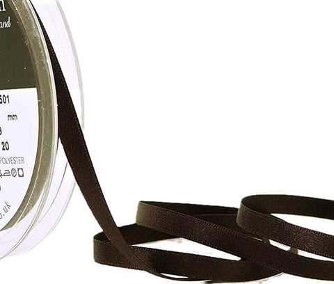 7mm Cuban Brown Double Satin Ribbon | Berisfords 9