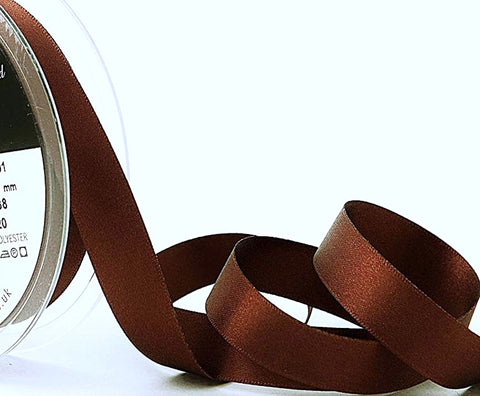 15mm Hot Chocolate Brown Double Satin Ribbon | Berisfords 488