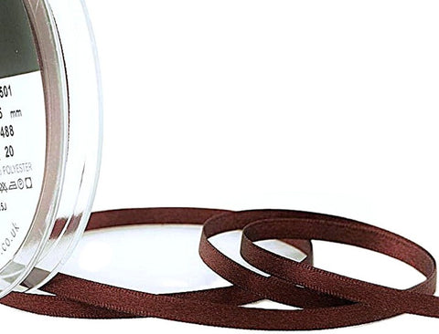 5mm Hot Chocolate Brown Double Satin Ribbon | Berisfords 488