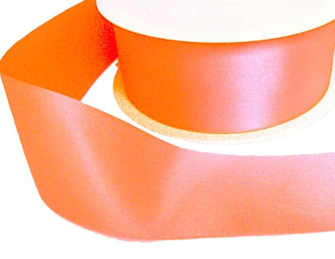 35mm Pale Fluorescent Orange Double Satin Ribbon | Berisfords
