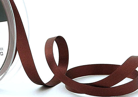 10mm Hot Chocolate Brown Single Satin Ribbon | Berisfords 488
