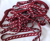 scarlet berry and white corded braid