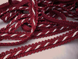 scarlet berry and white corded braid
