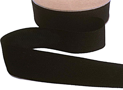25mm black seam binding polyester taffeta ribbon - Berisfords