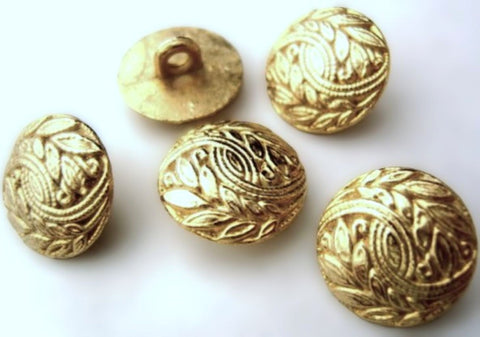 15mm Pale Gold Vintage Metal Shank Button