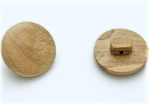 16mm Pine Wood Lightly Domed Surface Shank Button