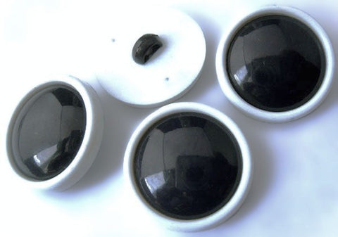 22mm Midnight Navy & White Gloss Shank Button