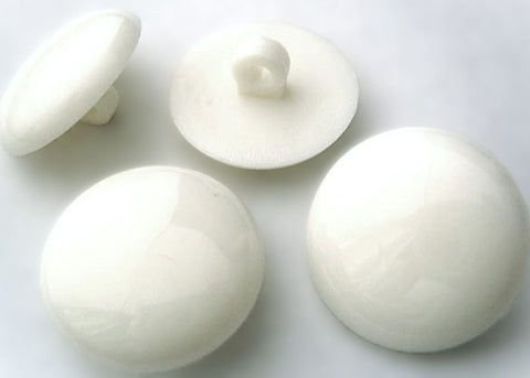 23mm Ceramic White Glossy & Domed Nylon Shank Button