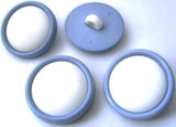 22mm China Blue 7 White Gloss Shank button