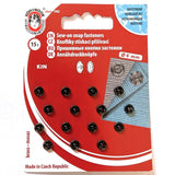5mm Black Lacquered Brass Snap Fasteners. Size 000