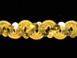 SQBRAID58 16mm Gold Sequin Decorated Braid Trim