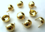 8mm Gold Metal Domed Stud