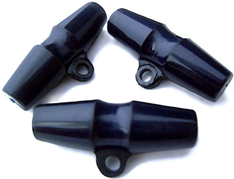 31mm Navy Gloss Nylon Toggle Button on a Shank