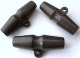 38mm Dark Smoked Grey Gloss Toggle Button on a Shank