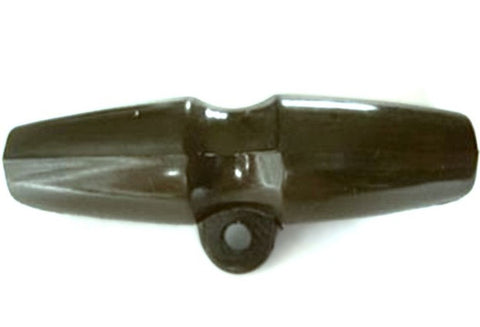 44mm Chive Green Glossy Toggle Button on a Shank
