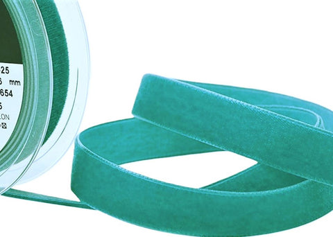 Berisfords 16mm Premium Quality Velvet Ribbon | Petrol 9654