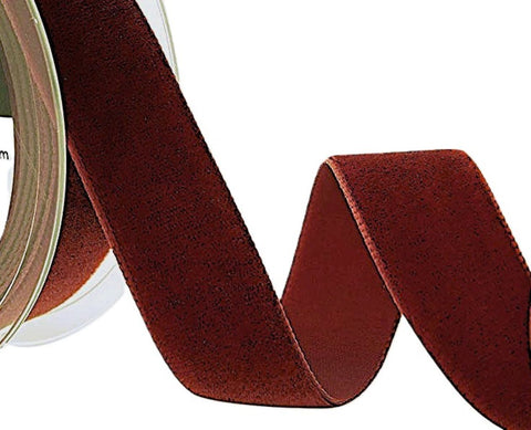 Berisfords 22mm Havanne (rust brown) Colour 9706 Top Quality Velvet Ribbon.