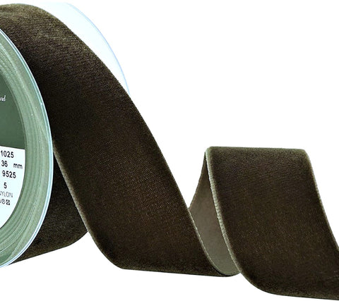 36mm Wide Brown Colour 9525 Berisfordss Luxury Velvet Ribbon