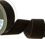 36mm Wide Cuban Brown Colour 9429 Luxury Berisfords Velvet Ribbon.