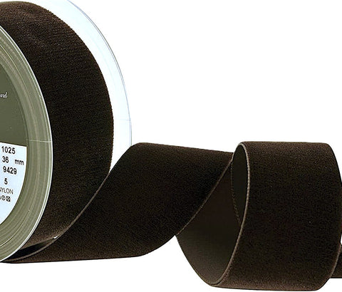36mm Wide Cuban Brown Colour 9429 Luxury Berisfords Velvet Ribbon.