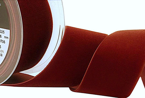 Berisfords 36mm Havanne (rust brown) Colour 9706 Top Quality Velvet Ribbon.