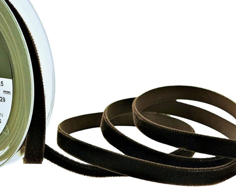 9mm Wide Cuban Brown Colour 9429 Berisfords Luxury Velvet Ribbon