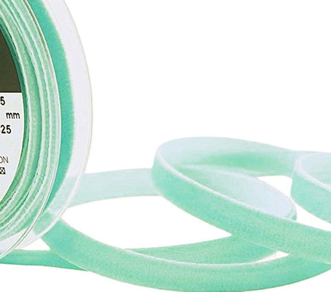 Berisfords 9mm Premium Quality Velvet Ribbon | Hortensia Blue 9625