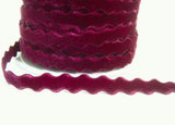 wine velvet ric rac braid trim