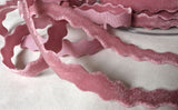 dusky pink velvet ric rac trim