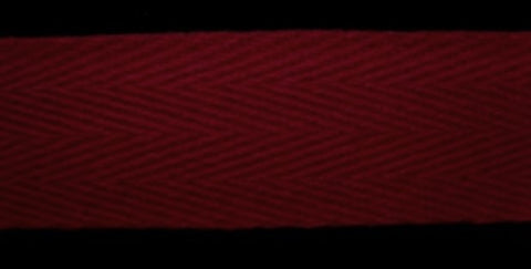 WTAPE13 25mm Claret Herringbone Twill Tape 100% Cotton Webbing
