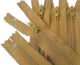 YKK 30cm Old Gold Nylon No.3 Closed End Zip