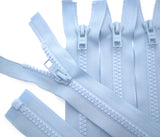 Z0013 25cm Pale Blue Optilon Plastic Chunky Teeth No.6 Open End Zip