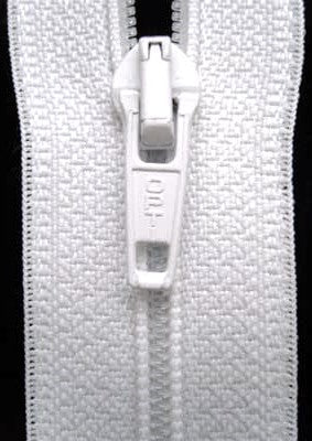 Z0194 48cm White Optilon No.5 Open End Zip with Cotton Fabric