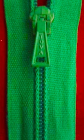 Z0408 46cm Deep Shamrock Green Nylon Pin Lock No.3 Closed End Zip