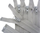 Z0516 71cm Pale Grey Optilon Chunky Plastic Teeth No.6 Open End Zip