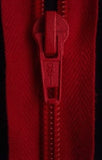 Z0593L 33cm Deep Red Optilon Cotton Fabric No.5 Open End Zip
