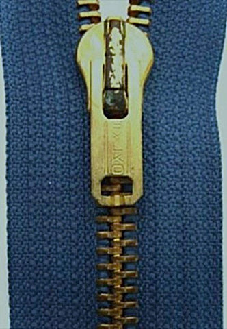 15cm Dusky Blue Closed End No.5 Brass Jeans Zip